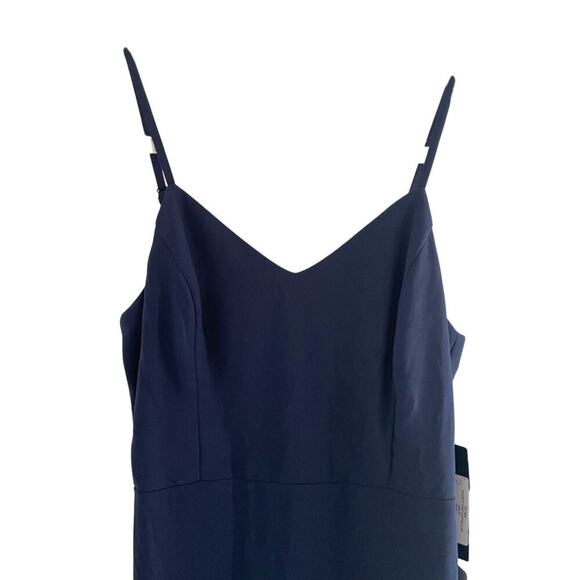 Lulus Spaghetti Strap Chiffon A-Line Maxi Formal Dress Navy Size Small 0625A - Picture 6 of 16